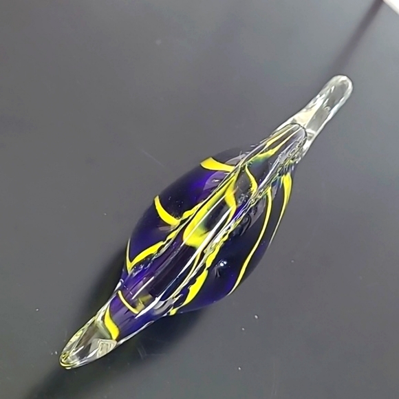 Murano Style Blue Yellow Glass Figurine Angelfish Fish Swordfish Unmarked 6 Inch - Picture 6 of 16